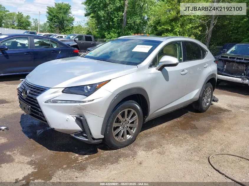 2019 Lexus Nx 300 VIN: JTJBARBZ4K2192100 Lot: 42209691