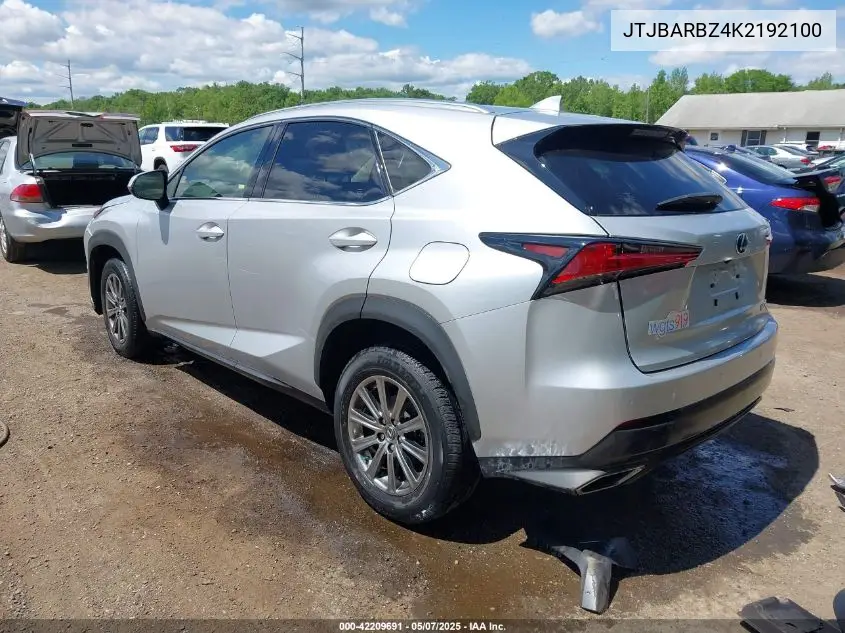 2019 Lexus Nx 300 VIN: JTJBARBZ4K2192100 Lot: 42209691