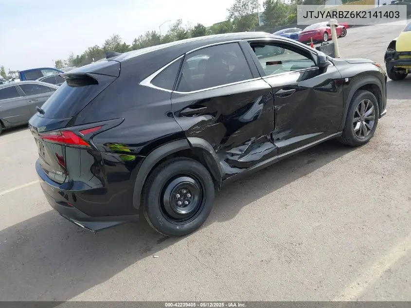 2019 Lexus Nx 300 F Sport VIN: JTJYARBZ6K2141403 Lot: 42239405