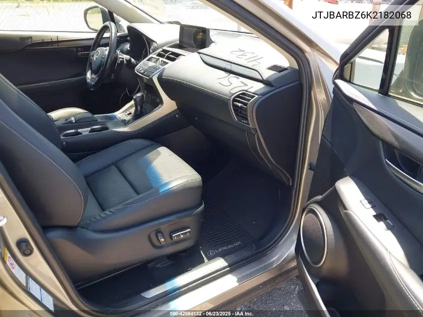 2019 Lexus Nx 300 VIN: JTJBARBZ6K2182068 Lot: 42564132