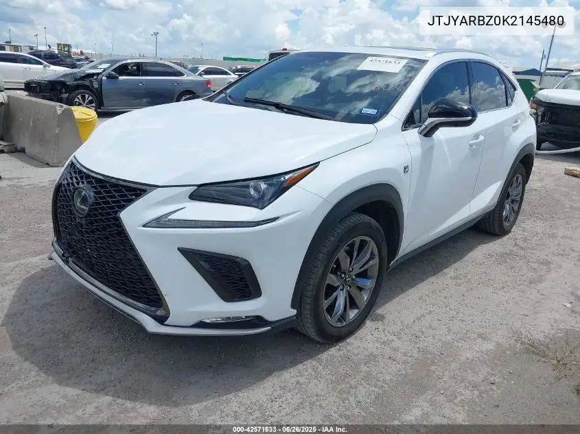 2019 Lexus Nx 300 F Sport VIN: JTJYARBZ0K2145480 Lot: 42571633