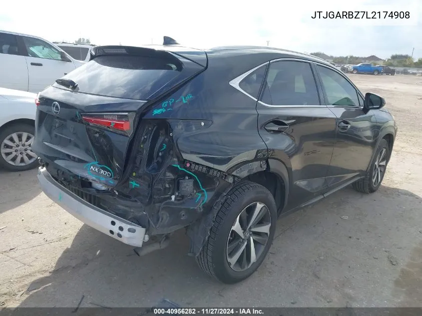 2020 Lexus Nx 300 VIN: JTJGARBZ7L2174908 Lot: 40956282