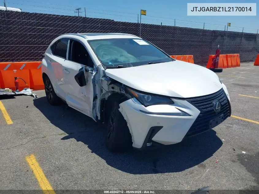 2020 Lexus Nx 300 VIN: JTJGARBZ1L2170014 Lot: 42242712