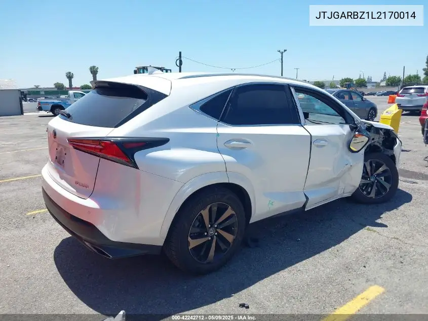 2020 Lexus Nx 300 VIN: JTJGARBZ1L2170014 Lot: 42242712