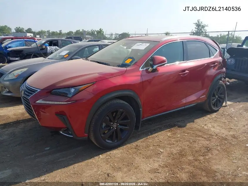 2020 Lexus Nx 300H VIN: JTJGJRDZ6L2140536 Lot: 42591125