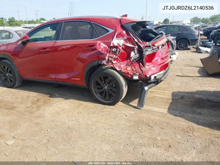 2020 Lexus Nx 300H VIN: JTJGJRDZ6L2140536 Lot: 42591125