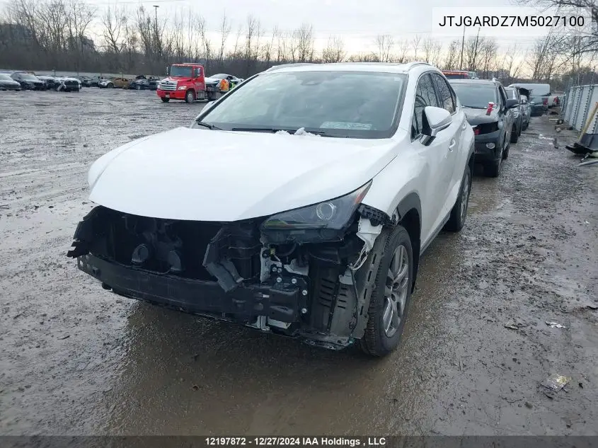 2021 Lexus Nx 300 Base/300 Luxury/300 F Sport VIN: JTJGARDZ7M5027100 Lot: 12197872