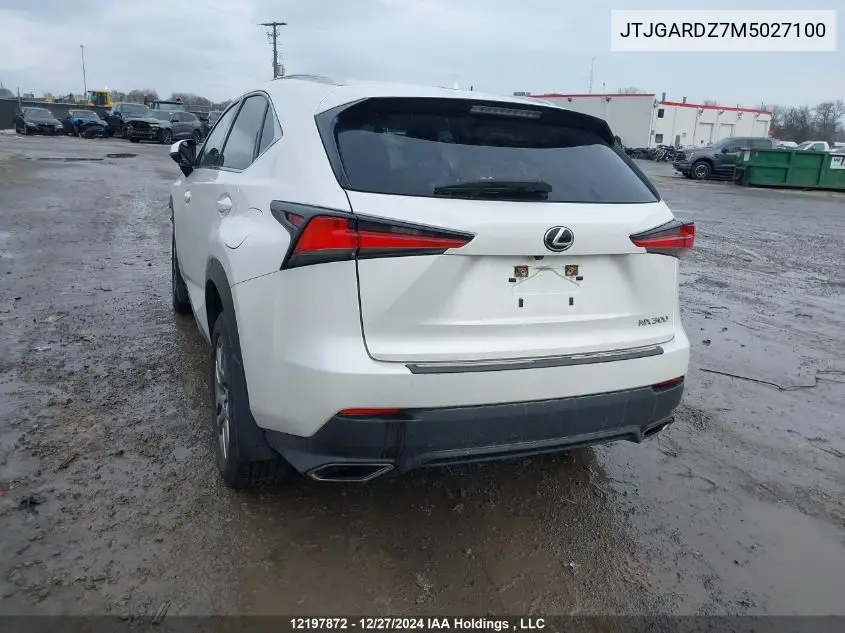 2021 Lexus Nx 300 Base/300 Luxury/300 F Sport VIN: JTJGARDZ7M5027100 Lot: 12197872