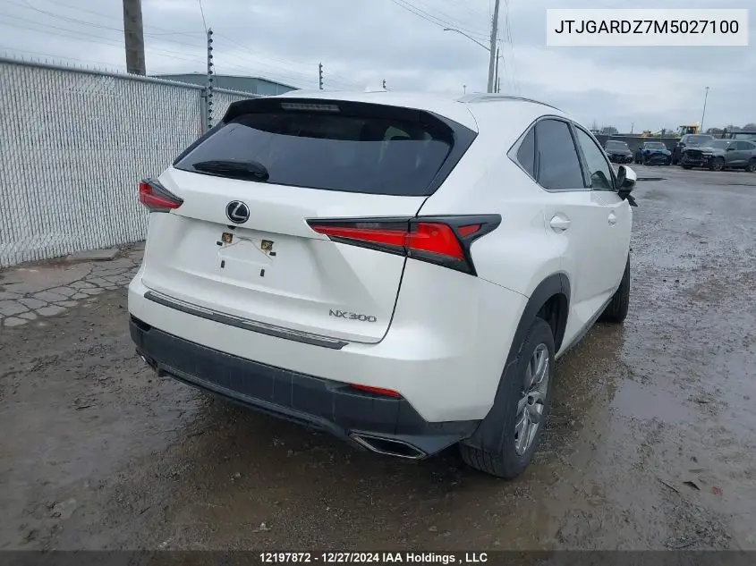 2021 Lexus Nx 300 Base/300 Luxury/300 F Sport VIN: JTJGARDZ7M5027100 Lot: 12197872
