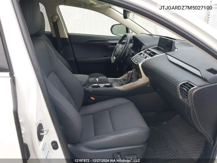 2021 Lexus Nx 300 Base/300 Luxury/300 F Sport VIN: JTJGARDZ7M5027100 Lot: 12197872