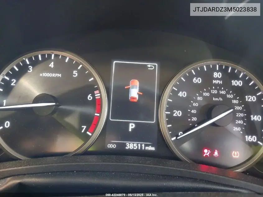 2021 Lexus Nx 300 VIN: JTJDARDZ3M5023838 Lot: 42248075