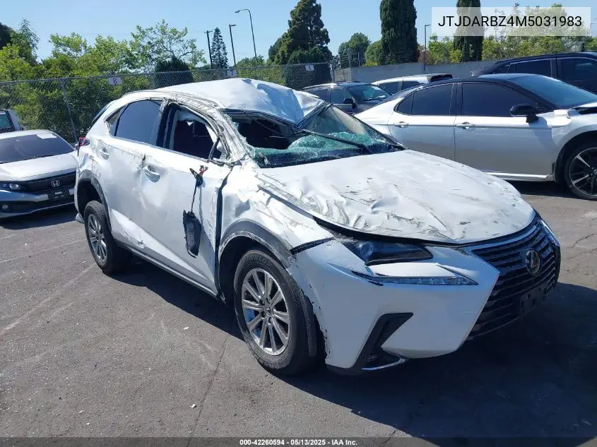 2021 Lexus Nx 300 VIN: JTJDARBZ4M5031983 Lot: 42260594