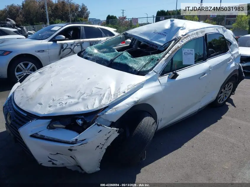 2021 Lexus Nx 300 VIN: JTJDARBZ4M5031983 Lot: 42260594