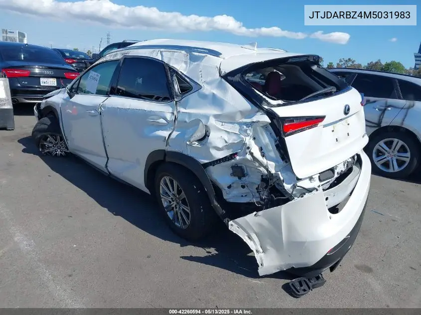 2021 Lexus Nx 300 VIN: JTJDARBZ4M5031983 Lot: 42260594
