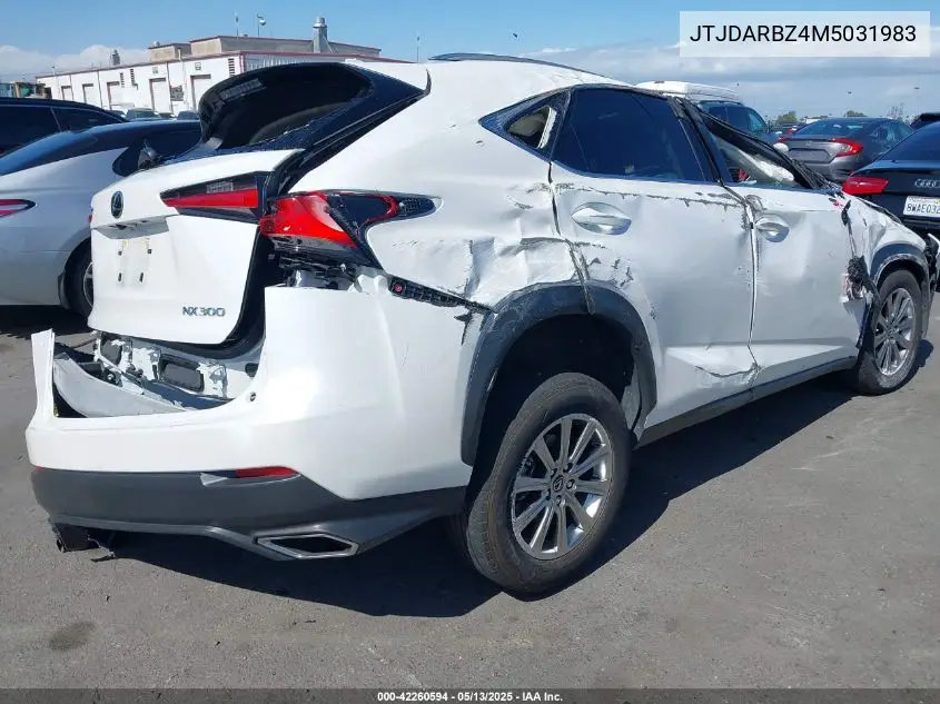 2021 Lexus Nx 300 VIN: JTJDARBZ4M5031983 Lot: 42260594