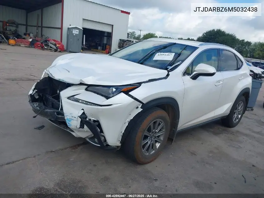 2021 Lexus Nx 300 Base/300 Luxury/300 F Sport VIN: JTJDARBZ6M5032438 Lot: 42592467
