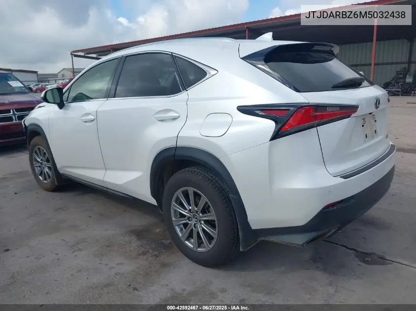 2021 Lexus Nx 300 Base/300 Luxury/300 F Sport VIN: JTJDARBZ6M5032438 Lot: 42592467