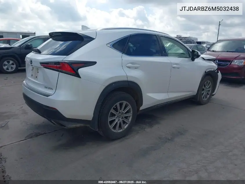 2021 Lexus Nx 300 Base/300 Luxury/300 F Sport VIN: JTJDARBZ6M5032438 Lot: 42592467