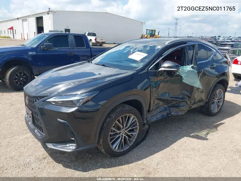 2022 Lexus Nx Premium VIN: 2T2GGCEZ5NC011765 Lot: 42606076