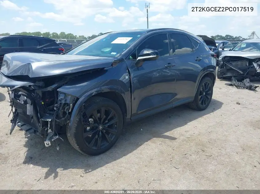 2023 Lexus Nx 350 F Sport Handling VIN: 2T2KGCEZ2PC017519 Lot: 42605281