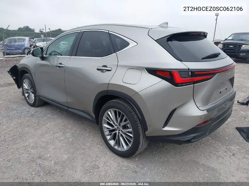 2025 Lexus Nx Luxury VIN: 2T2HGCEZ0SC062106 Lot: 42604940