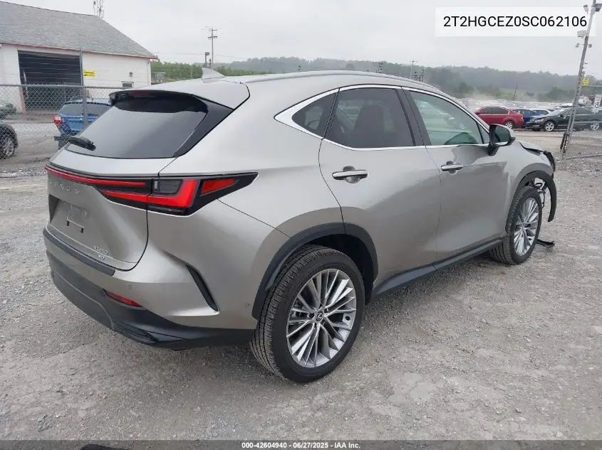 2025 Lexus Nx Luxury VIN: 2T2HGCEZ0SC062106 Lot: 42604940