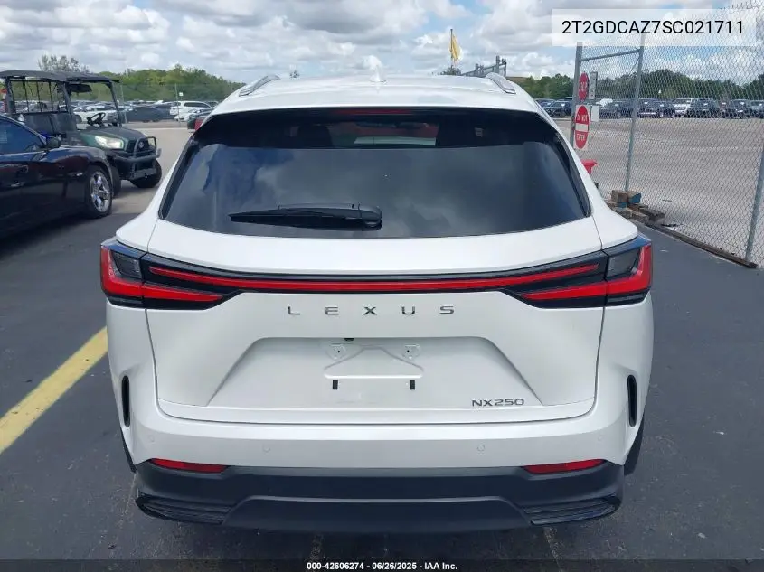 2025 Lexus Nx 250 Premium VIN: 2T2GDCAZ7SC021711 Lot: 42606274