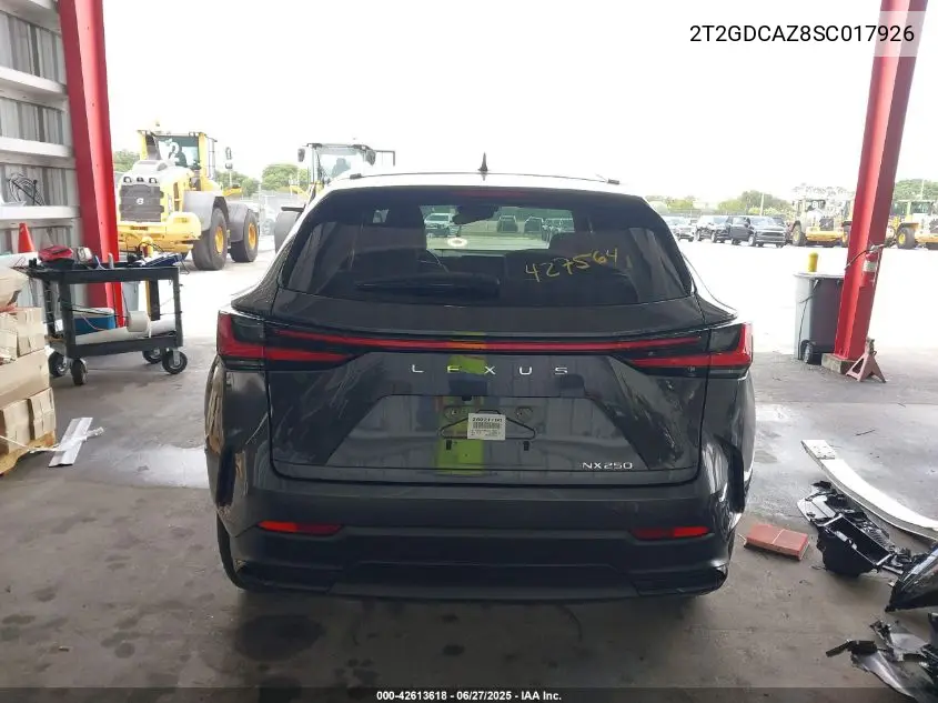 2025 Lexus Nx 250 Premium VIN: 2T2GDCAZ8SC017926 Lot: 42613618