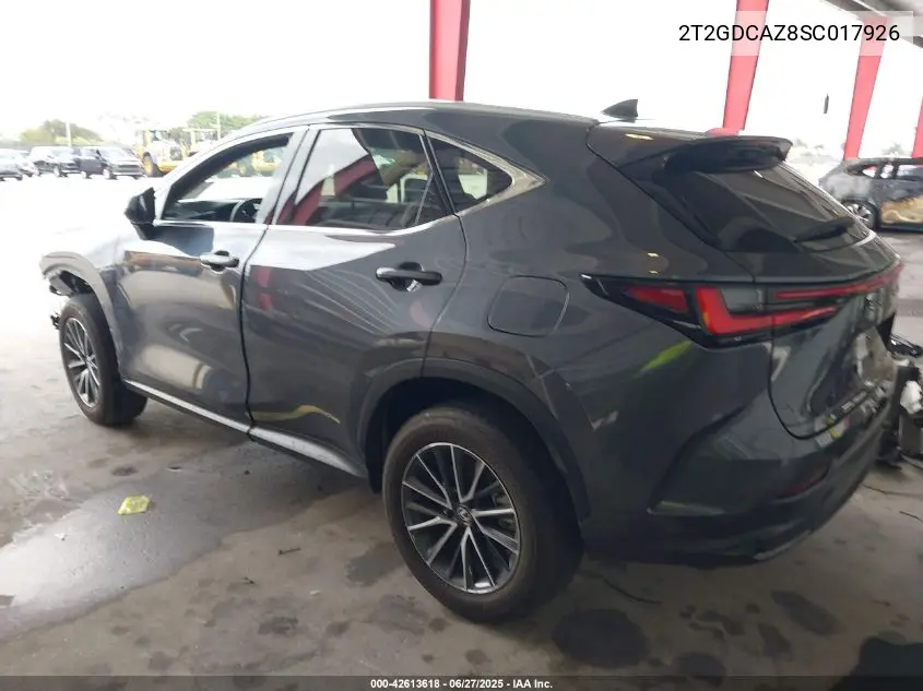2025 Lexus Nx 250 Premium VIN: 2T2GDCAZ8SC017926 Lot: 42613618