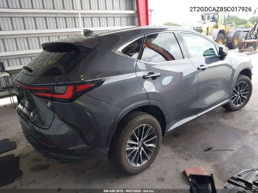 2025 Lexus Nx 250 Premium VIN: 2T2GDCAZ8SC017926 Lot: 42613618