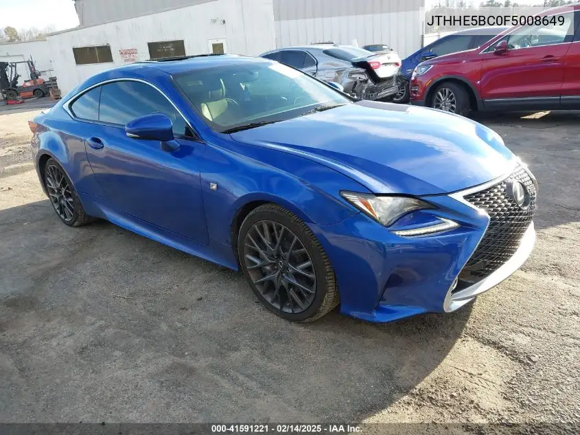 2015 Lexus Rc 350 VIN: JTHHE5BC0F5008649 Lot: 41591221