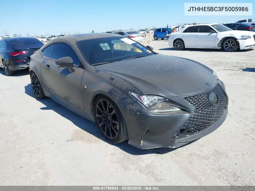 2015 Lexus Rc 350 VIN: JTHHE5BC3F5005986 Lot: 41798543