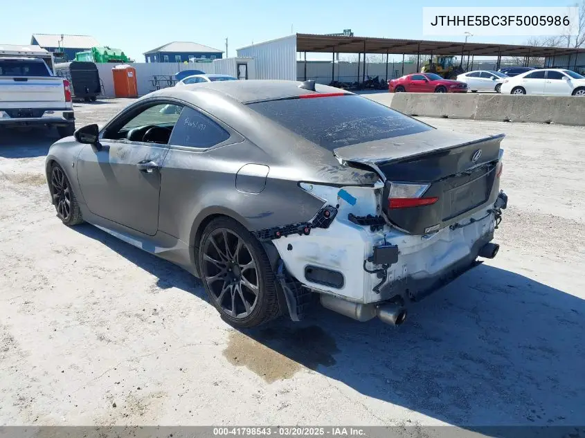 2015 Lexus Rc 350 VIN: JTHHE5BC3F5005986 Lot: 41798543