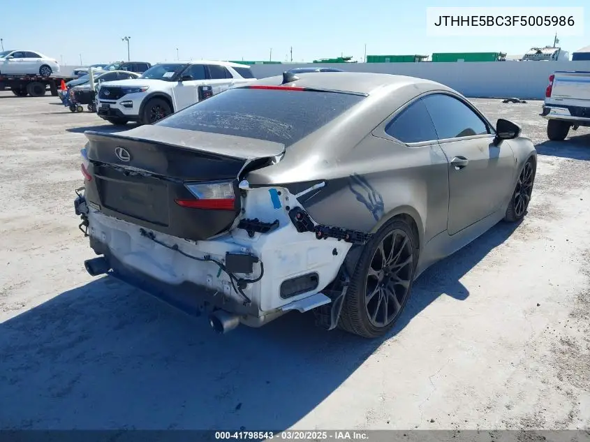 2015 Lexus Rc 350 VIN: JTHHE5BC3F5005986 Lot: 41798543