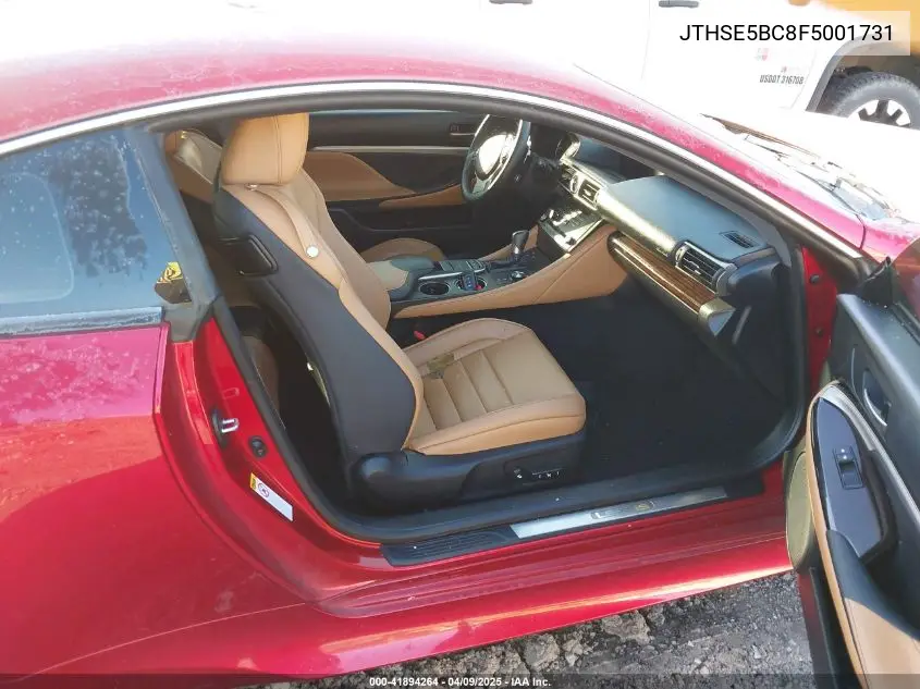 2015 Lexus Rc 350 VIN: JTHSE5BC8F5001731 Lot: 41894264