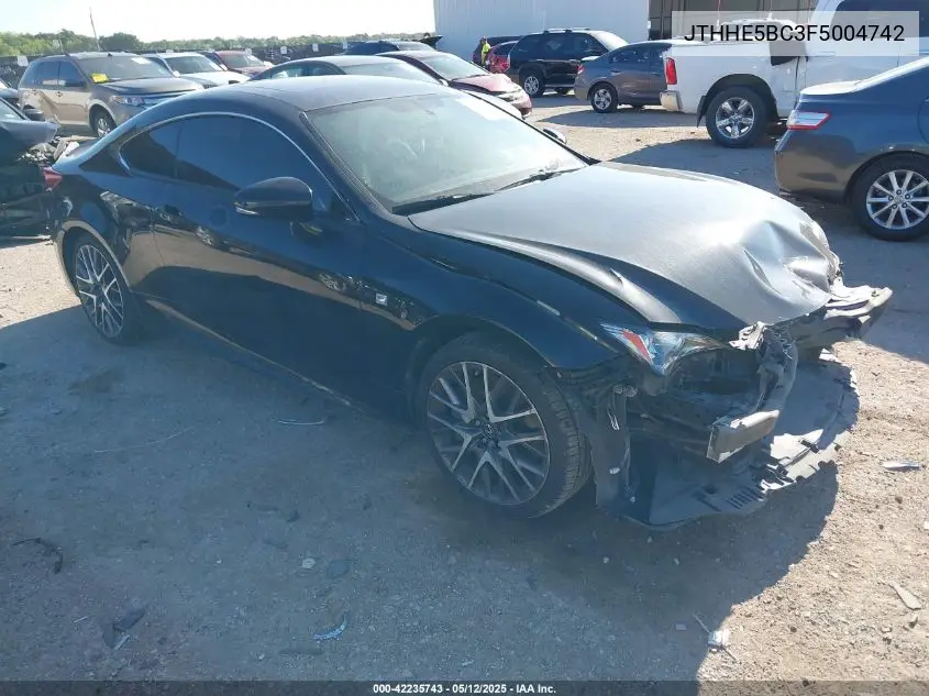 2015 Lexus Rc 350 VIN: JTHHE5BC3F5004742 Lot: 42235743