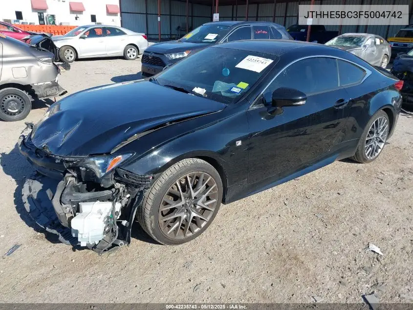 2015 Lexus Rc 350 VIN: JTHHE5BC3F5004742 Lot: 42235743