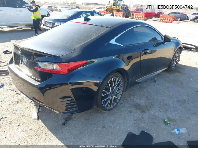 2015 Lexus Rc 350 VIN: JTHHE5BC3F5004742 Lot: 42235743