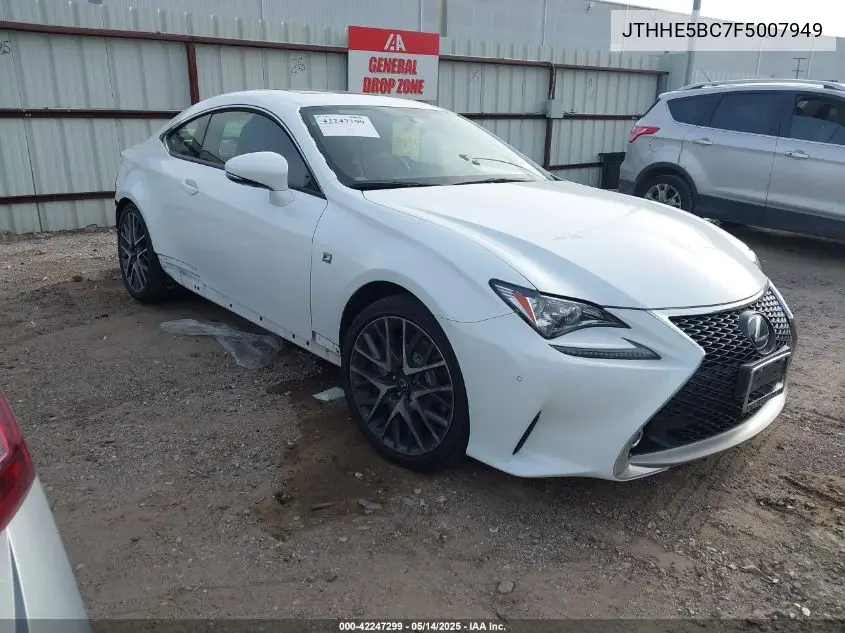 2015 Lexus Rc 350 VIN: JTHHE5BC7F5007949 Lot: 42247299