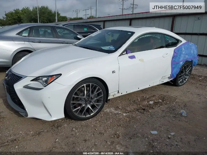 2015 Lexus Rc 350 VIN: JTHHE5BC7F5007949 Lot: 42247299