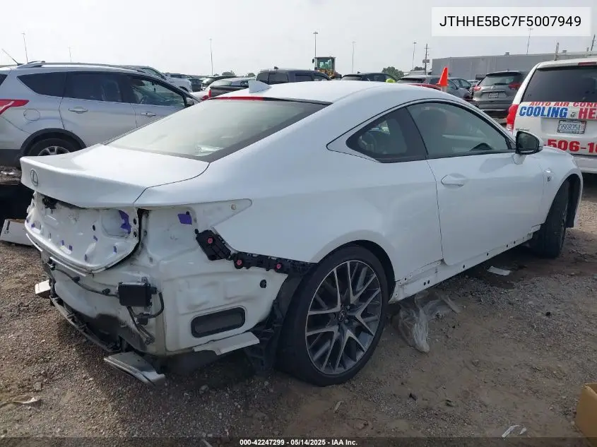 2015 Lexus Rc 350 VIN: JTHHE5BC7F5007949 Lot: 42247299