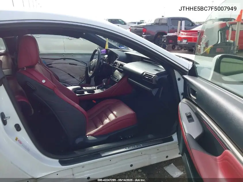 2015 Lexus Rc 350 VIN: JTHHE5BC7F5007949 Lot: 42247299
