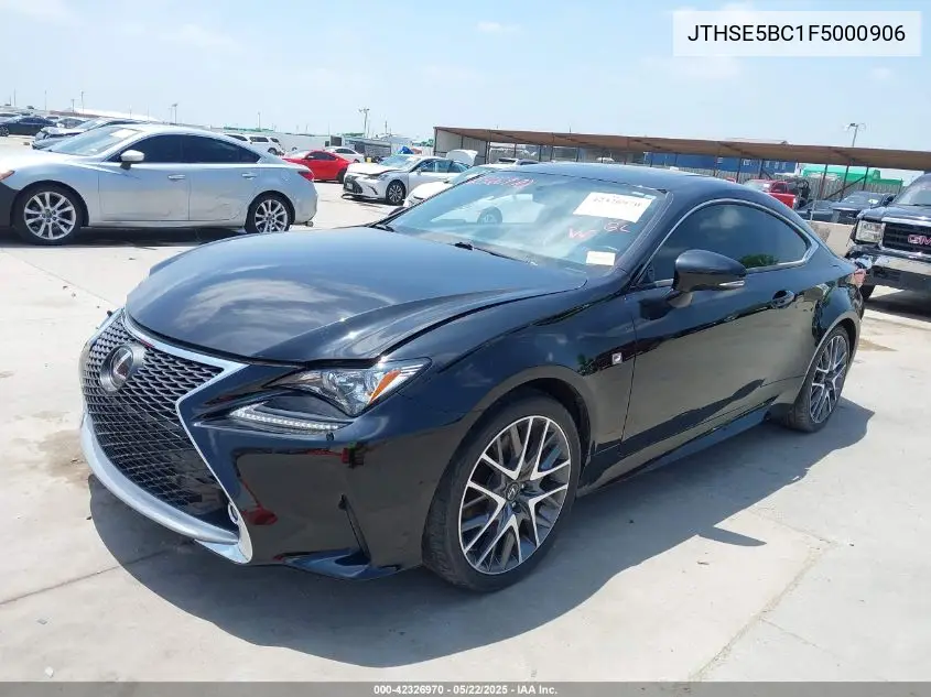 2015 Lexus Rc 350 VIN: JTHSE5BC1F5000906 Lot: 42326970