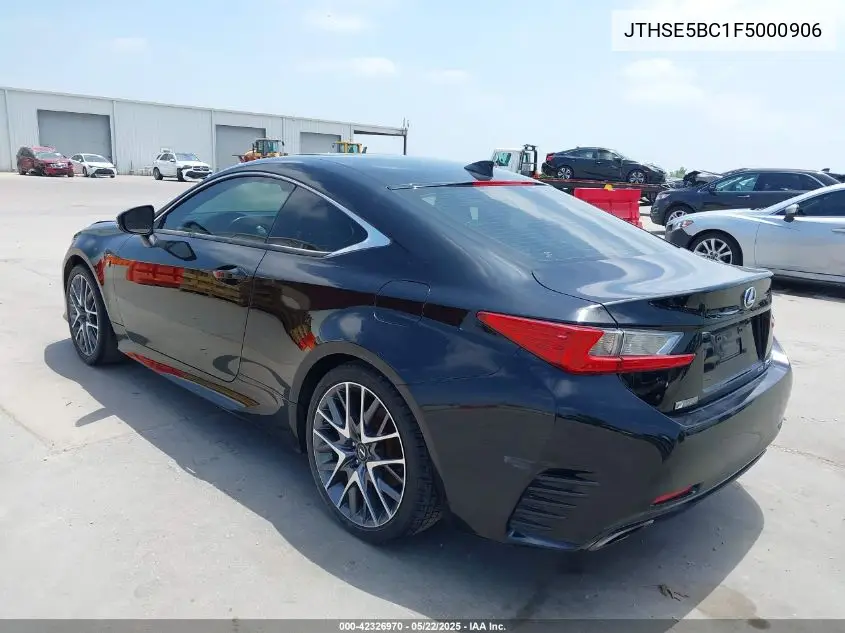 2015 Lexus Rc 350 VIN: JTHSE5BC1F5000906 Lot: 42326970