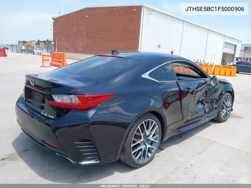 2015 Lexus Rc 350 VIN: JTHSE5BC1F5000906 Lot: 42326970