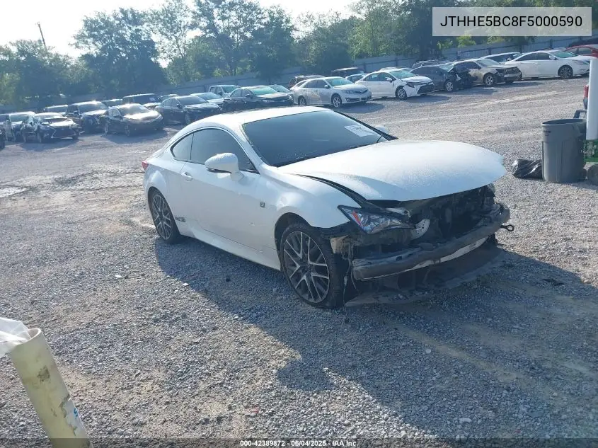 2015 Lexus Rc 350 VIN: JTHHE5BC8F5000590 Lot: 42389872