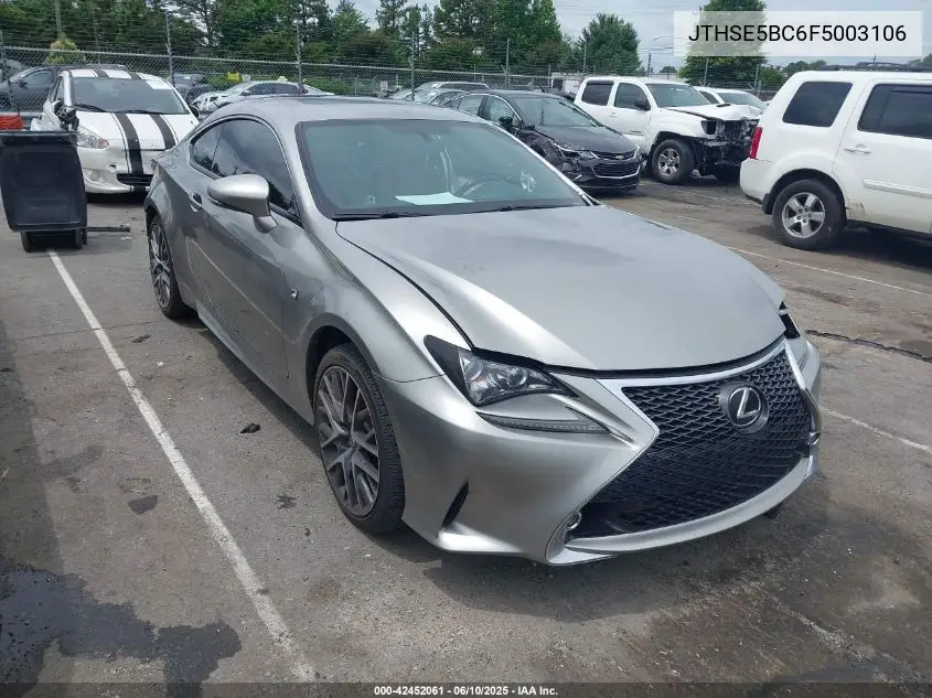 2015 Lexus Rc 350 VIN: JTHSE5BC6F5003106 Lot: 42452061
