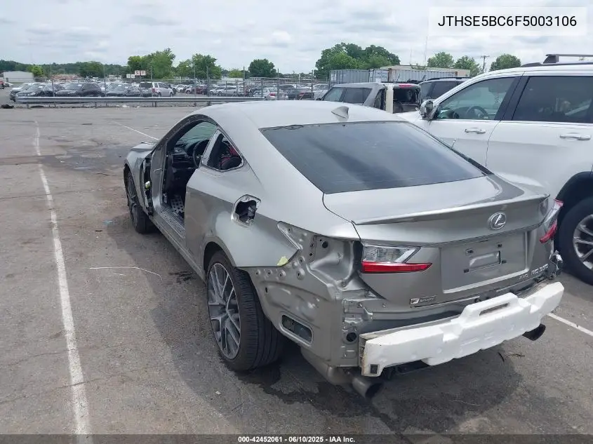 2015 Lexus Rc 350 VIN: JTHSE5BC6F5003106 Lot: 42452061