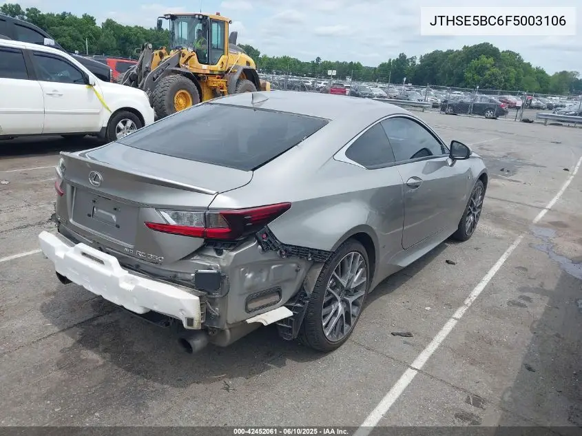 2015 Lexus Rc 350 VIN: JTHSE5BC6F5003106 Lot: 42452061