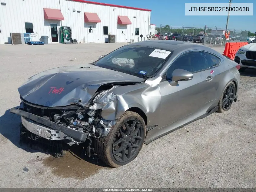 2015 Lexus Rc 350 VIN: JTHSE5BC2F5000638 Lot: 42560306